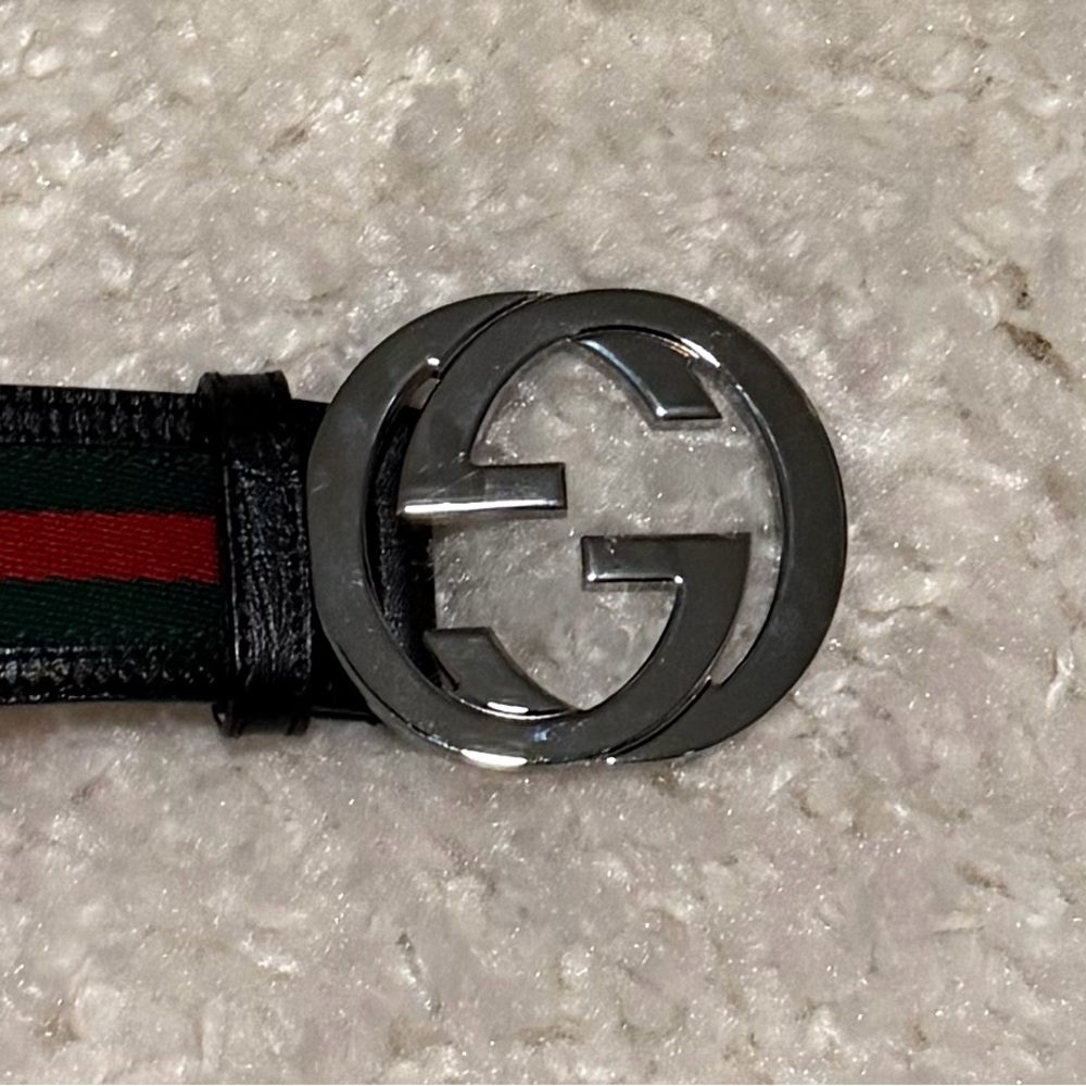 Gucci Black and Green Men's Belt